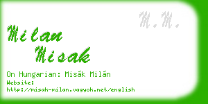 milan misak business card